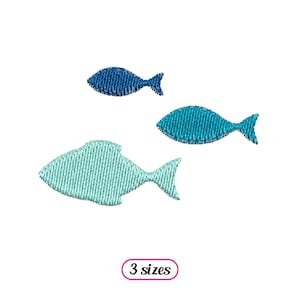 Mini Fishes Machine Embroidery design - 3 sizes - INSTANT DOWNLOAD