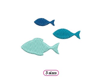 Mini Fishes Machine Embroidery design - 3 sizes - INSTANT DOWNLOAD