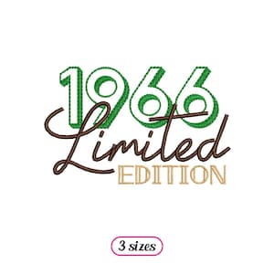 60th Birthday 1966 Logo Maschinenstickerei - 3 Größen - INSTANT DOWNLOAD