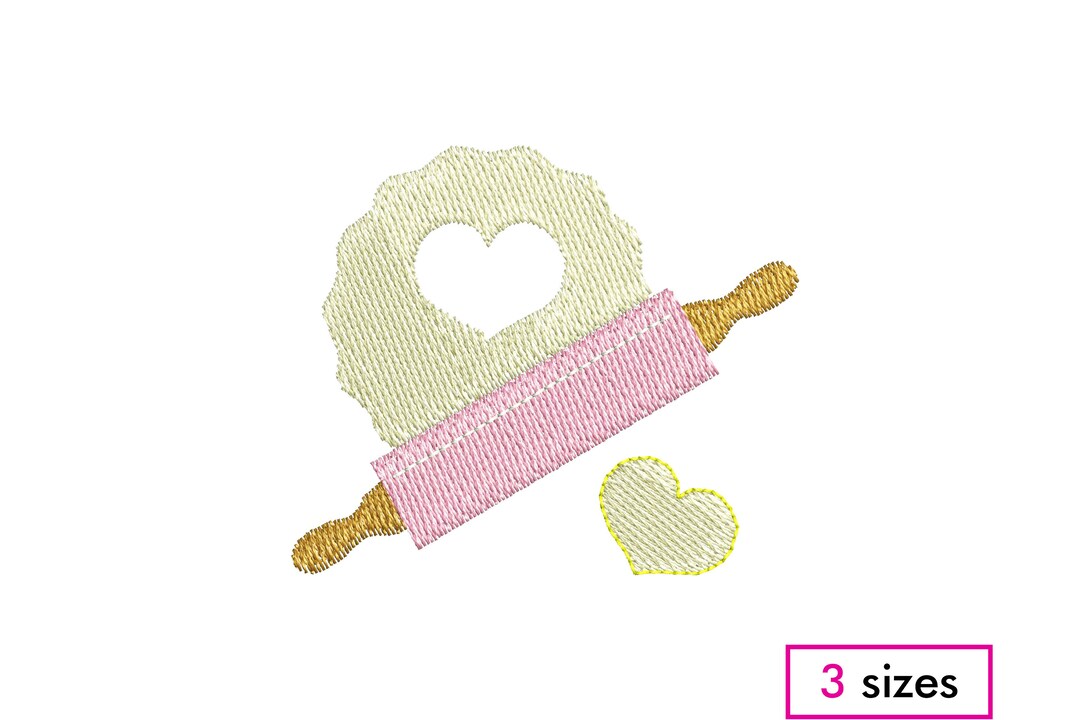 Mini Rolling Pin Embroidery Design Baking Tool Heart Etsy New Zealand
