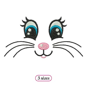 Kaninchen Gesicht Maschinenstickerei - Süßes Kaninchen Gesicht - Katzen Maske Ausdruck - Ostern Augen Nase Schnurrhaare - SOFORTIGER DOWNLOAD