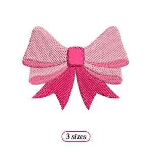 May include: Pink and red embroidered bow with three sizes available.