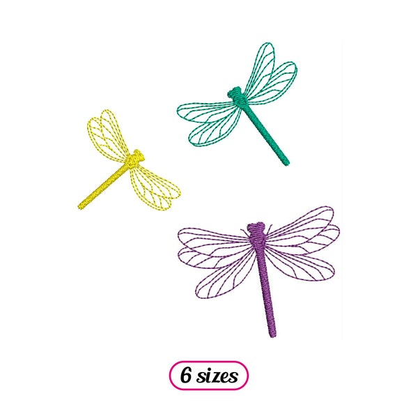 Dragonflies Silhouettes Machine Embroidery design - 6 sizes - INSTANT DOWNLOAD