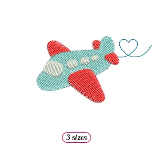 Mini Airplane Machine Embroidery design – Cute Plane Flying Heart Love Trail - Plane Aviation Aerospace - Baby Embroidery - INSTANT DOWNLOAD