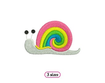 Mini Snail Machine Embroidery design – Cute Rainbow Snail – Unicorn Snail – Fairy Snail – Animal Embroidery - INSTANT DOWNLOAD