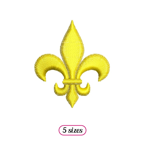 Mini Fleur de Lis macchina ricamo design – simbolo Fleur de Lis punto satin – piccolo Fleur de Lys – molte dimensioni - DOWNLOAD immediato