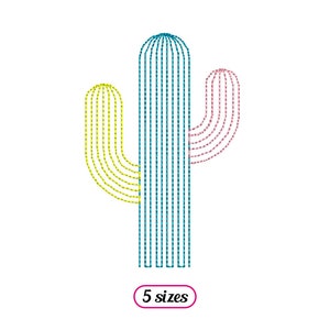 Cactus Machine Embroidery design –  Mini Indian Cactus Boho Running Stitch Embroidery - INSTANT DOWNLOAD embroidery digital file - 5 sizes