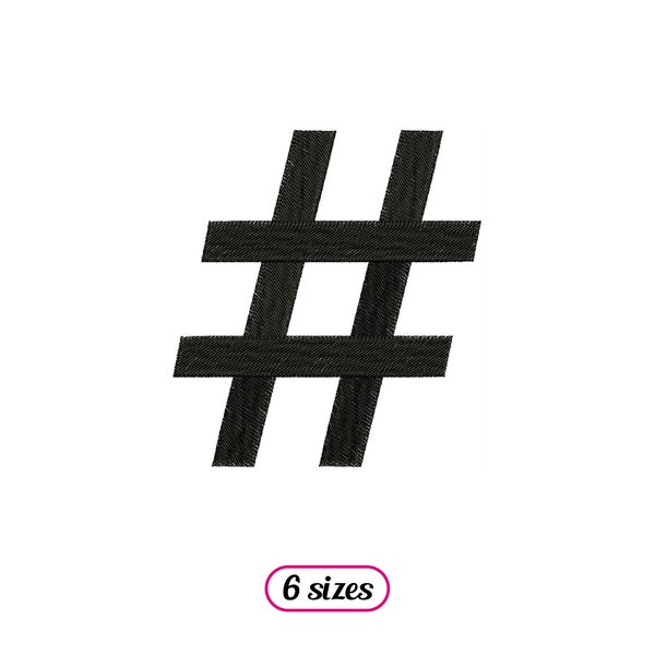 Hashtag Symbol Machine Embroidery design - 6 sizes - INSTANT DOWNLOAD