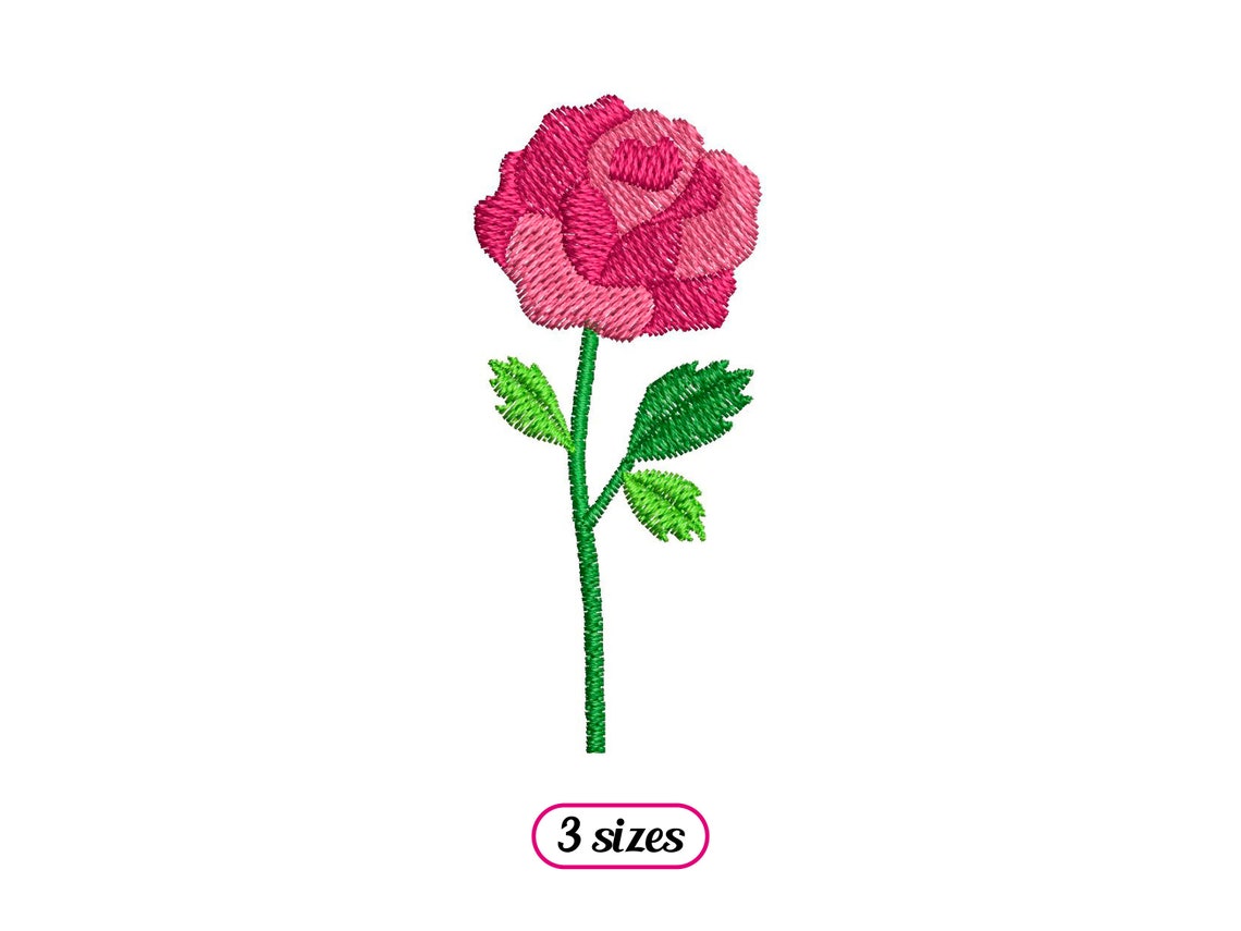 Mini Rose Machine Embroidery Design - Realistic Rose - Tiny Flower ...