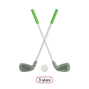 Diseño de bordado a máquina de mini palos de golf: palos de golf cruzados: diseño de golf: equipamiento deportivo para jugadores de golf: DESCARGA INSTANTÁNEA