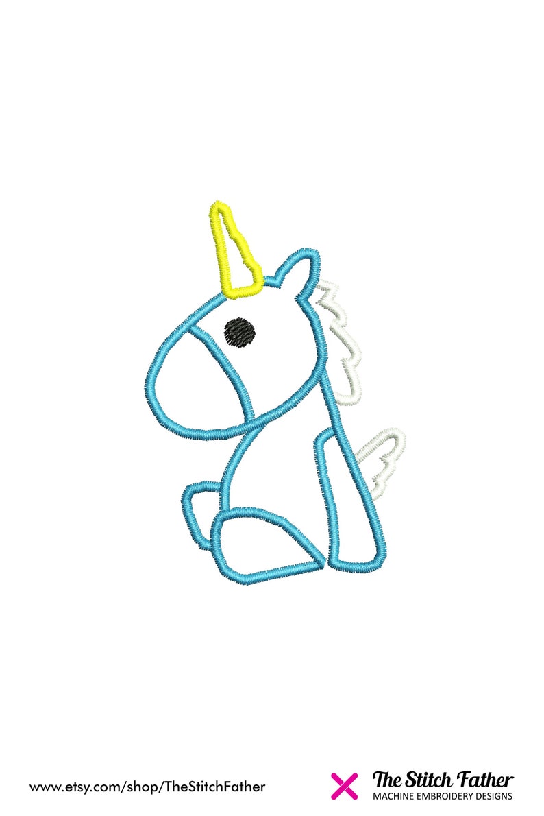 unicorn outline embroidery design mini baby unicorn etsy