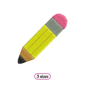 Diseño de bordado a máquina de lápiz pequeño: lápiz diminuto con borrador: lindo punto de relleno de lápiz de grafito: material de dibujo: DESCARGA INSTANTÁNEA