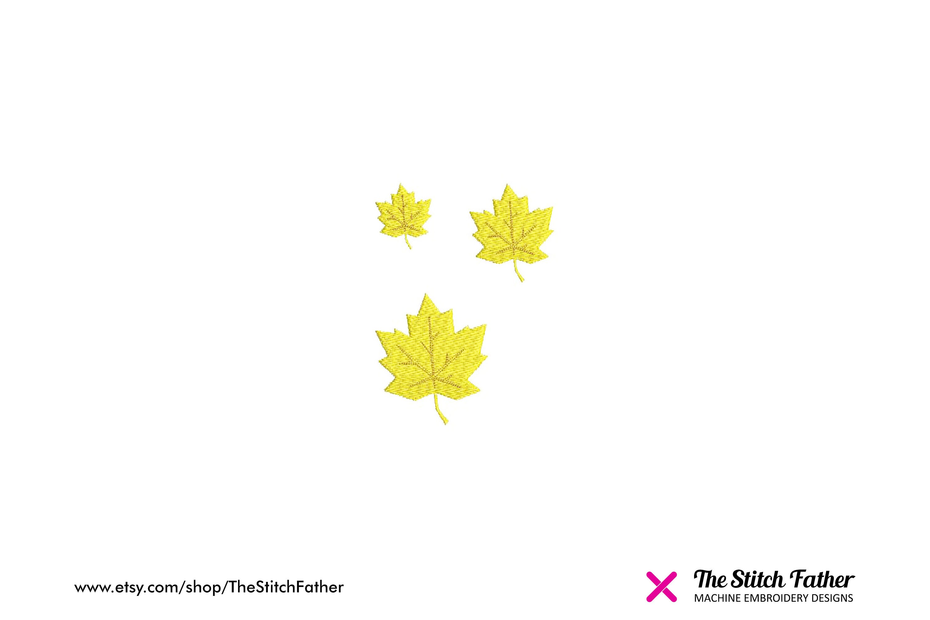 Autumn Leaf Machine Embroidery Design Mini Thanksgiving - Etsy