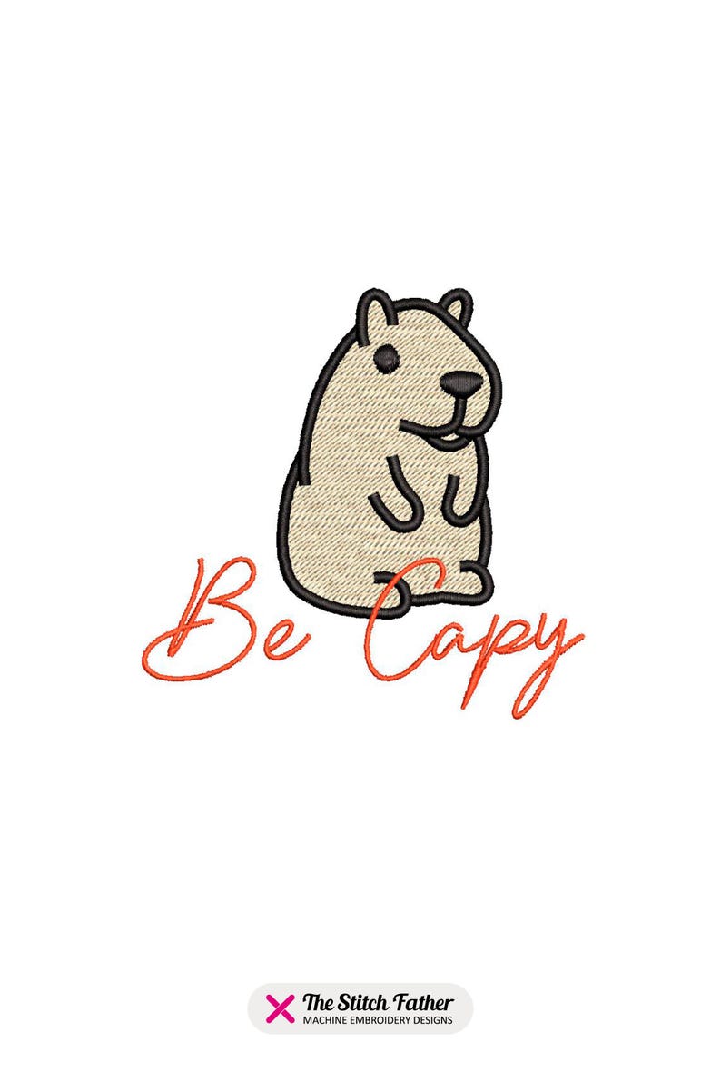Capybara Be Capy Machine Embroidery Design - 4 Sizes - INSTANT DOWNLOAD ...