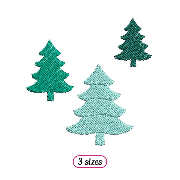 Mini Fir Trees Machine Embroidery design – Group of Fir Trees – Tiny Trees Landscape Nature – Small Tree Mountain - INSTANT DOWNLOAD