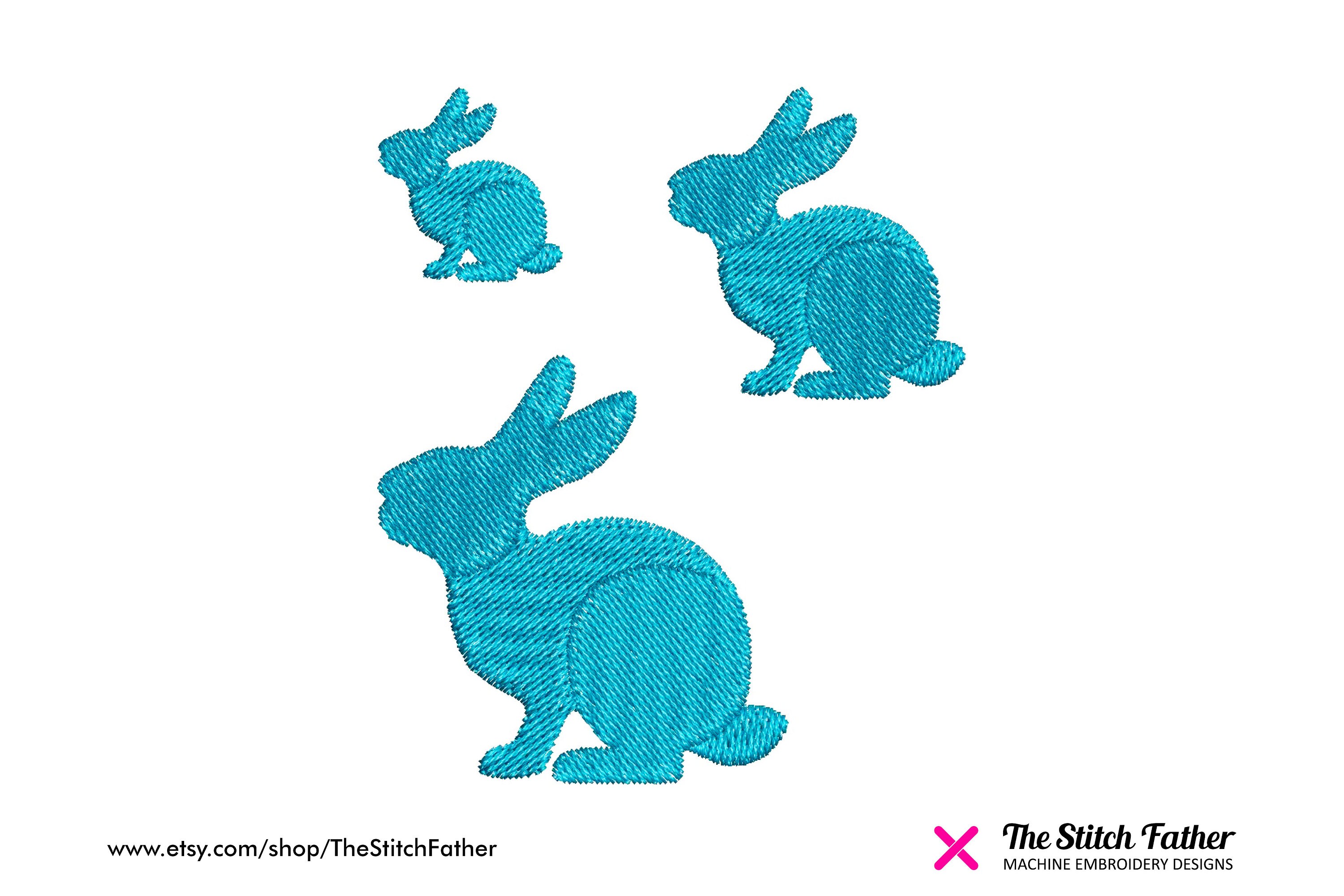 Mini Rabbit Silhouette Machine Embroidery Design Cute Rabbit - Etsy