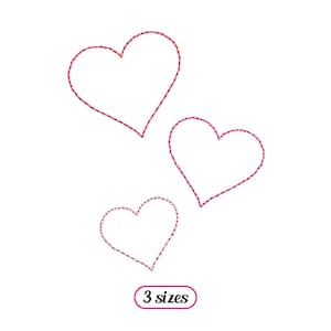 Mini Hearts Outline Machine Embroidery design – Simple Linear Hearts - Flying Hearts Quick Stitch – Tiny Hearts Shapes - INSTANT DOWNLOAD