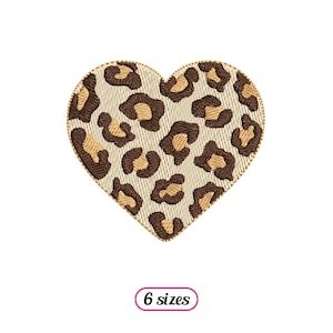 Herz Leopard Maschinenstickerei - 6 Größen - INSTANT DOWNLOAD