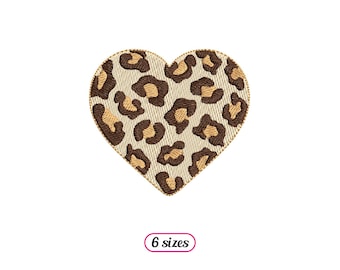Heart Leopard Machine Embroidery design - 6 sizes - INSTANT DOWNLOAD