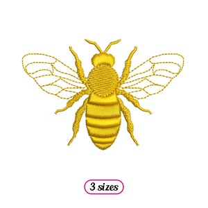 Mini Bee Monochrome Machine Embroidery design – Flying Realistic Bee - Honey Insect Top View - Single Colour - INSTANT DOWNLOAD