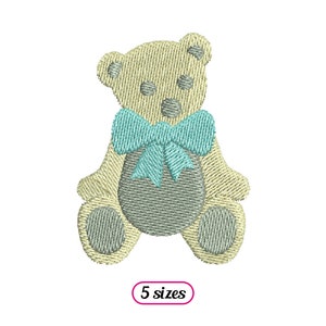Ours en peluche avec motif de broderie Machine noeud - 5 tailles - TÉLÉCHARGEMENT IMMÉDIAT