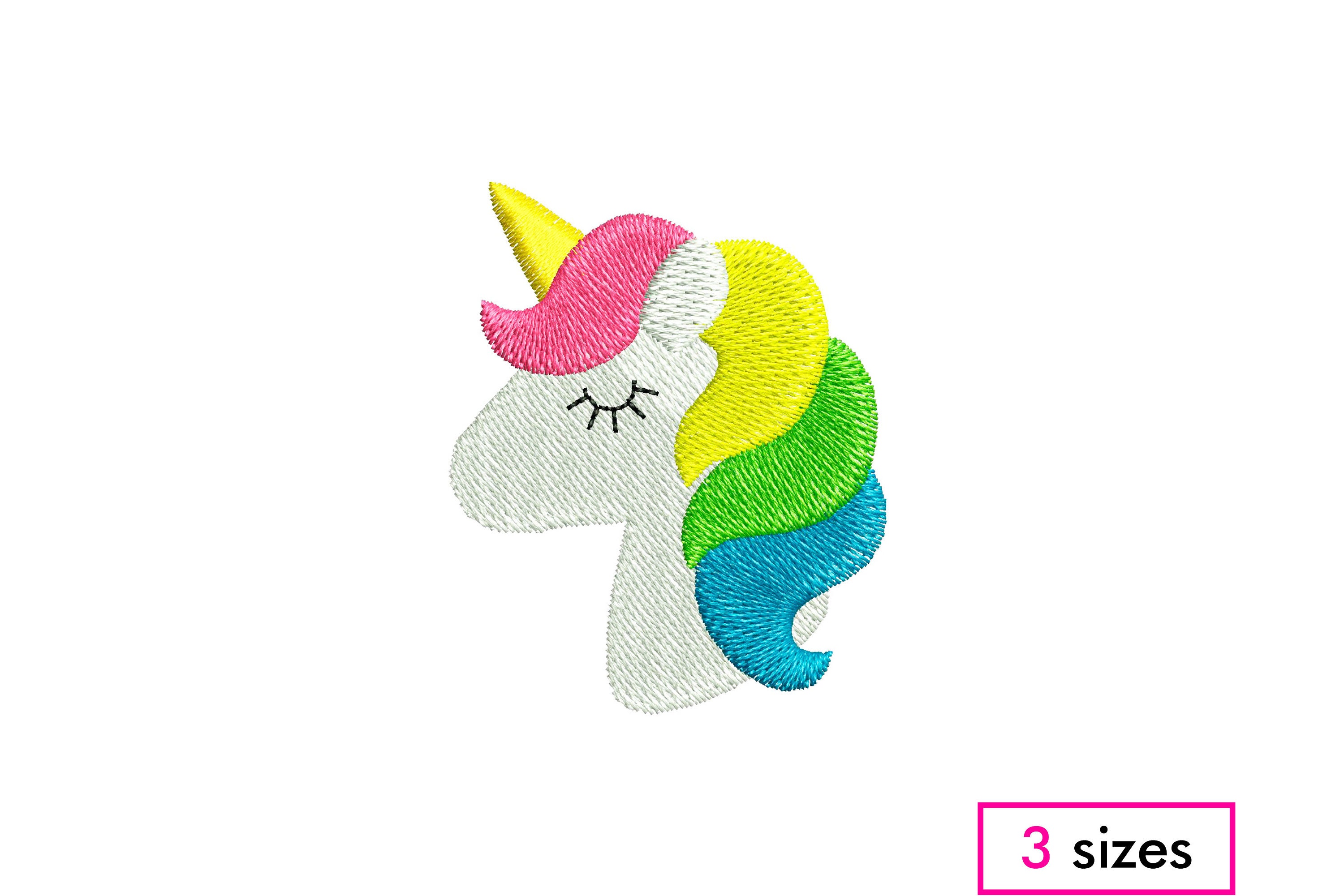 Mini Unicorn Head Machine Embroidery Design Cute Fairy
