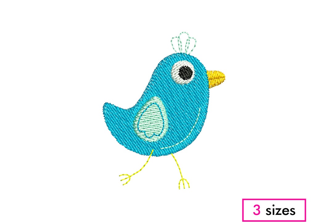 Mini Bird Machine Embroidery Design Cute Walking Bird - Etsy