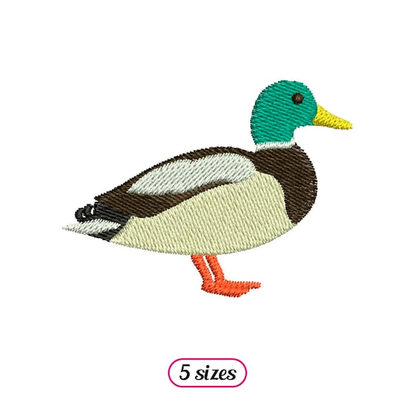 Duck Green Collar Standing Machine Embroidery design - 5 sizes - INSTANT DOWNLOAD