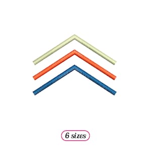May include: Three layered arrows pointing upwards, in blue, orange, and cream colors.  The arrows are a simple design, perfect for embroidery projects.  6 sizes.