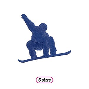 Disegno per ricamo a macchina con silhouette di snowboard - 6 misure - DOWNLOAD IMMEDIATO