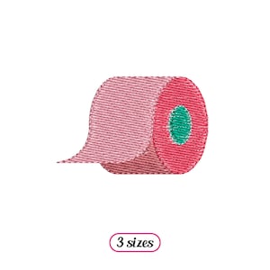 ミニトイレットペーパーマシン刺繍デザイン - かわいいトイレットペーパーのフィルステッチ - トイレットペーパーの小さなロール - バスルーム - 即時ダウンロード