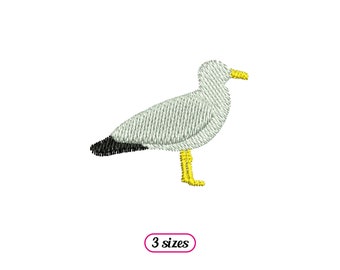 Mini Seagull Machine Embroidery design – Tiny Seagull Fill Stitch - Sea Gull Standing Side View – Animal Bird Summer - INSTANT DOWNLOAD