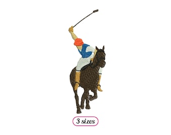 Polo Player on Horse Machine Embroidery Design Sizes INSTANT