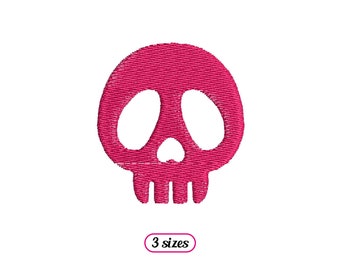 Mini Skull Machine Embroidery design – Tiny Skull Fill Stitch - Little Death’s Head Filled - Skull Simple Silhouette - INSTANT DOWNLOAD