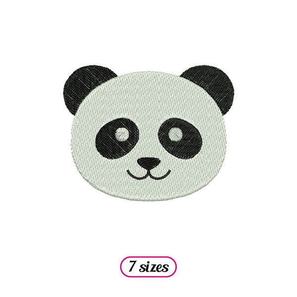 Panda Face Machine Embroidery design - 3 sizes - INSTANT DOWNLOAD