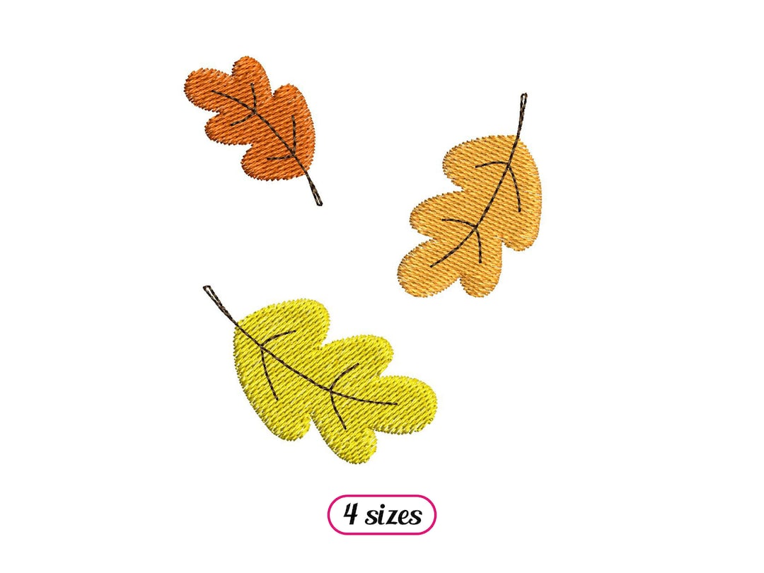 Autumn Oak Leaves Machine Embroidery Design - 4 Sizes - INSTANT ...