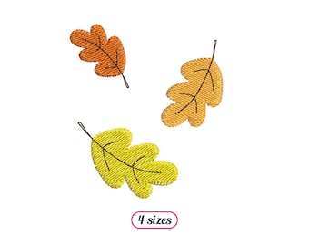 Autumn Oak Leaves Machine Embroidery design - 4 sizes - INSTANT DOWNLOAD