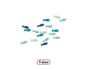 Many Little Fish 4x4 Machine Embroidery – Small School of Fish – Multiple Tiny Fishes – Group of Fish - Marine Pattern - INSTANT DOWNLOAD