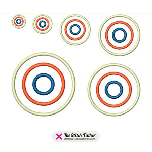 Three Concentric Circles Machine Embroidery Design - 6 Sizes - INSTANT ...
