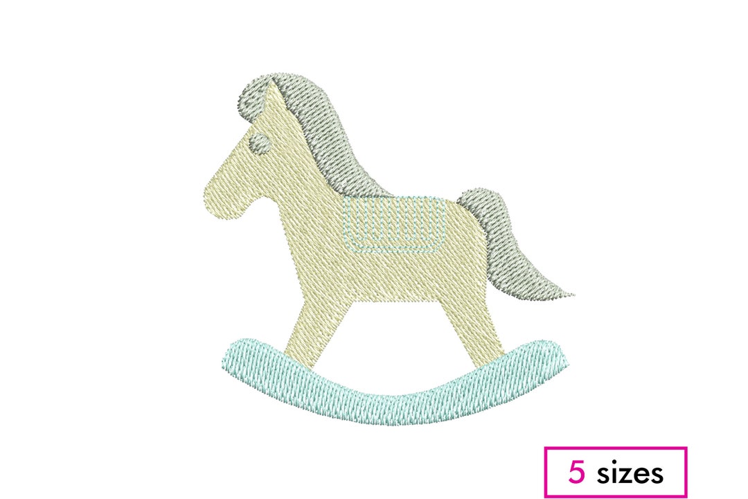 Rocking Horse Embroidery Design Baby Shower Girl Boy Fill Etsy