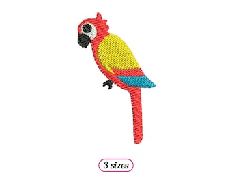 Mini Parrot Machine Embroidery design - 3 sizes - INSTANT DOWNLOAD