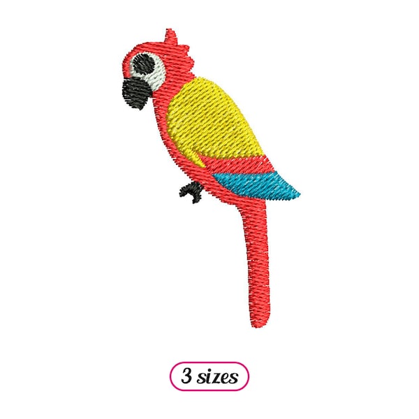 Mini Parrot Machine Embroidery design - 3 sizes - INSTANT DOWNLOAD