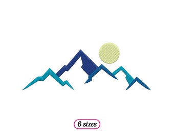 Mountain Skyline 5x7 Machine Embroidery design - 5 sizes - INSTANT DOWNLOAD
