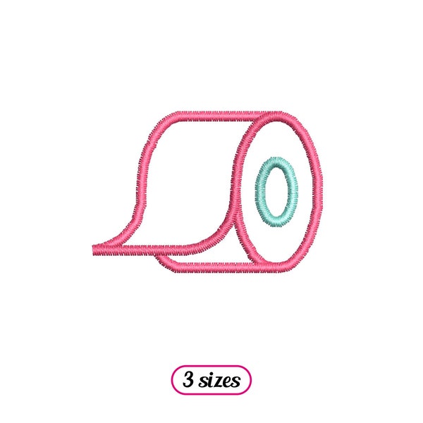 Mini Toilet Roll Line Machine Embroidery design – Toilet Tissue Paper – Satin Stitch Roll of Toilet Paper Toilet Bathroom - INSTANT DOWNLOAD