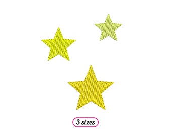 Mini Stars Machine Embroidery design – Tiny Stars Night – Starry Sky Fill Stitch – Composition of Tree Stars Pattern - INSTANT DOWNLOAD File