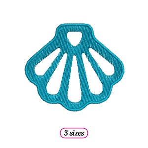 Mini Scallop Shell Logo Machine Embroidery design - 3 sizes - INSTANT DOWNLOAD