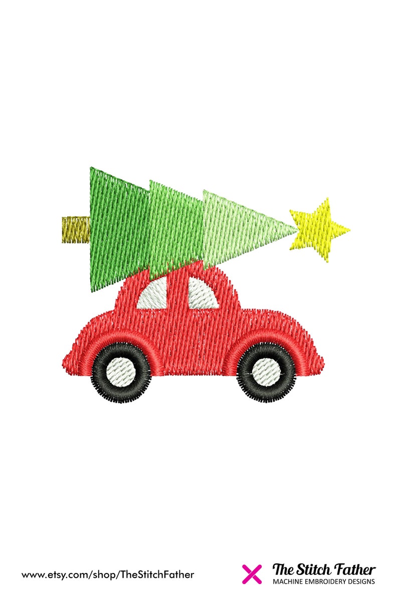 Mini Christmas Tree Truck Car Machine Embroidery Design Etsy