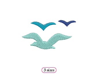 Mini Seagulls Machine Embroidery design – Small Sea Gull – Animal Birds Beach - Nautical Embroidery - Ocean Summer - INSTANT DOWNLOAD