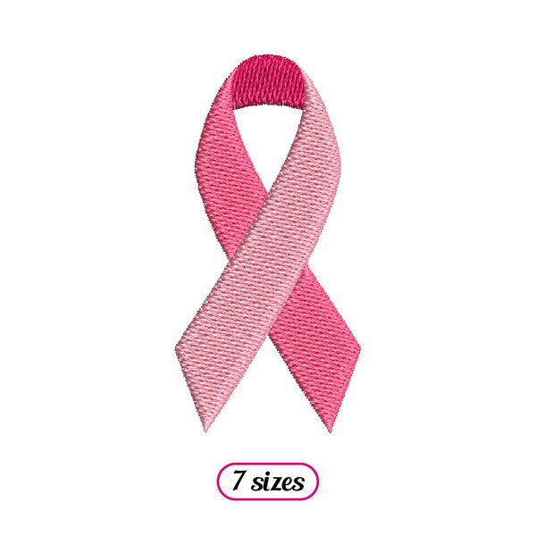 Mini Cancer Awareness Ribbon Machine Embroidery design – Awareness Ribbon – Fill Stitch Ribbon Pink October Breast Cancer - INSTANT DOWNLOAD