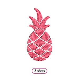 May include: Pink embroidered pineapple design, available in three sizes.